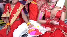 XXX Holi Special father in law fuck two daughter in law’s in Holi Hindi voice